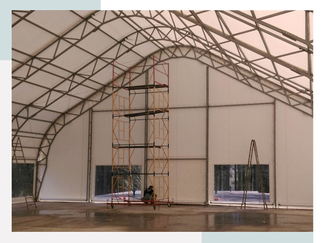 Шатровые ангары в Вольске